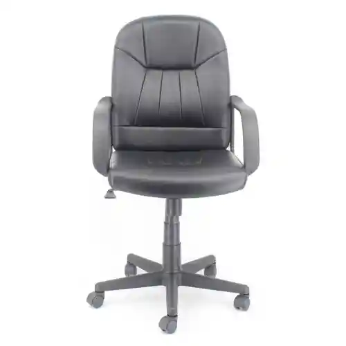 Silla Ejecutiva Tapizada en Pvc Negro, Brazos en Pp Fijos, Mecanismo Altura Ajustable, Base y Rodachinas en Nylon. Medidas: 57.5 Ancho x 61.5 Largo x Altura Mínima 94, Altura Máxima 106  cm. Requiere Armado - Cs-362. Sku 7453039008104