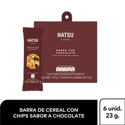 Barra de Cereal Hatsu con Chips Sabor a Chocolate x 23 g