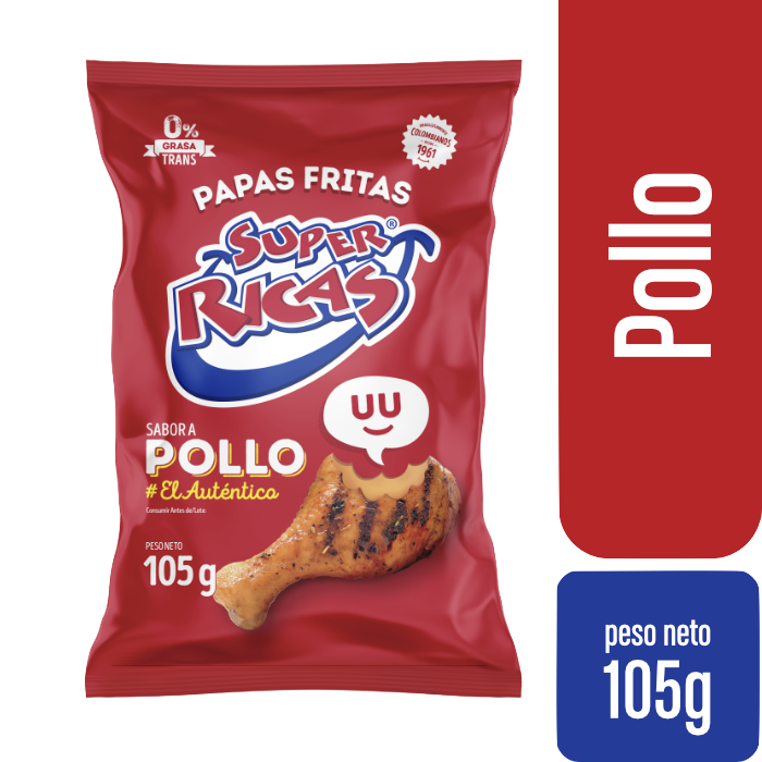 Super Ricas Papas Fritas Sabor a Pollo 105 g