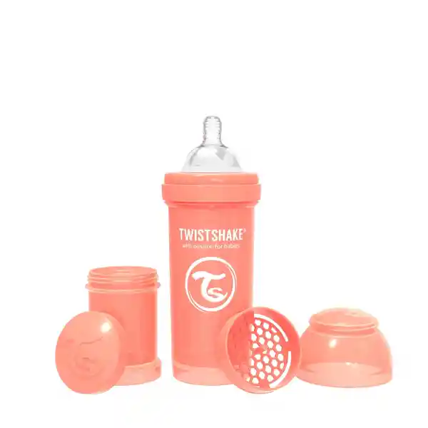 Twistshake Tetero Biberon Anticolicos 8oz 260 mL Salmón