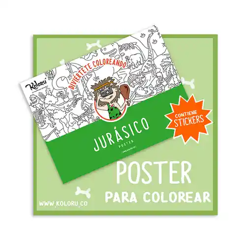 Kolorú Póster Para Colorear Jurásico