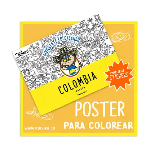 Kolorú Póster Para Colorear Colombia