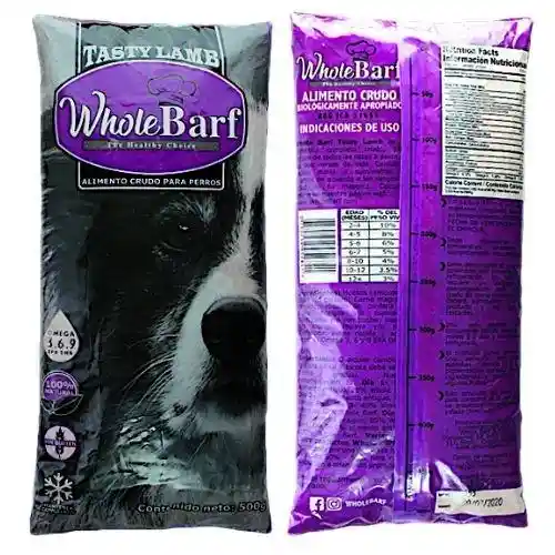 Whole Barf snacks Cordero 500 g X 25