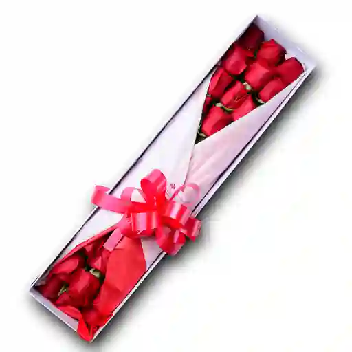 Flores Arte Caja de Rosas Rojas 24 Fa006