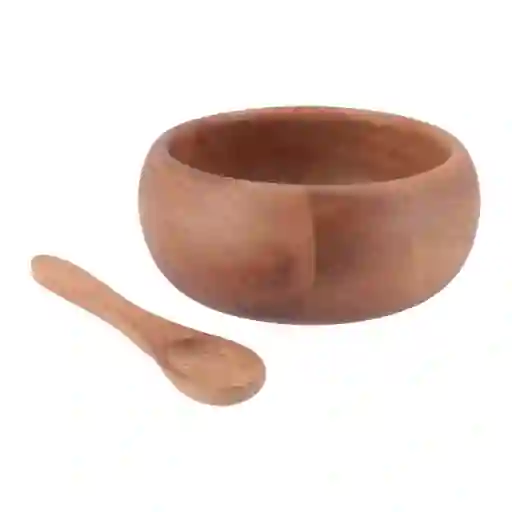 Bowl De Madera Acacia Con Cuchara Café 0001