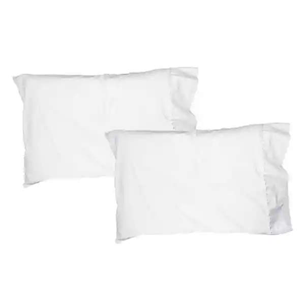 Set Con 2 Unidades. Fundas Para Almohada. Material: 50% Algodón 50% Poliéster. Dimensiones: 50 x 90  cm. 144 Hilos. Color: Blanco. Sku 7702704427024