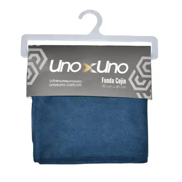 Funda Sin Relleno Kazan Azul. 100% Poliéster. Tejido Plano Teñido. Pieza Con Toque Suave. Funda Con Cremallera. Dimensiones: 45 x 45  cm. Marca: Uno x Uno. Sku 781159016530