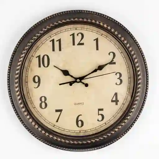 Reloj Pared Classy Expressions. Clásico Beige Vintage. Borde Realce. Sku 166204