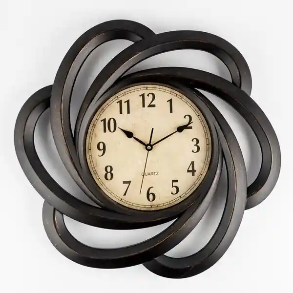 Reloj Pared Classy Expressions. Borde Clásico Forma de Flor Café. Beige. Sku 0000009875432