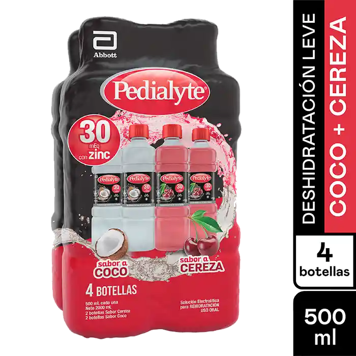 Pedialyte Bebida para Rehidratación 30 MEq Sabor a Cereza y Coco