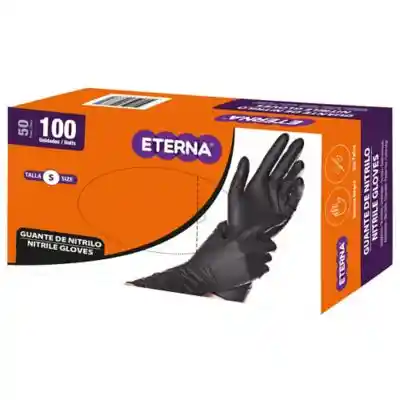 Eterna Guantes Nitrilo Negro Talla S