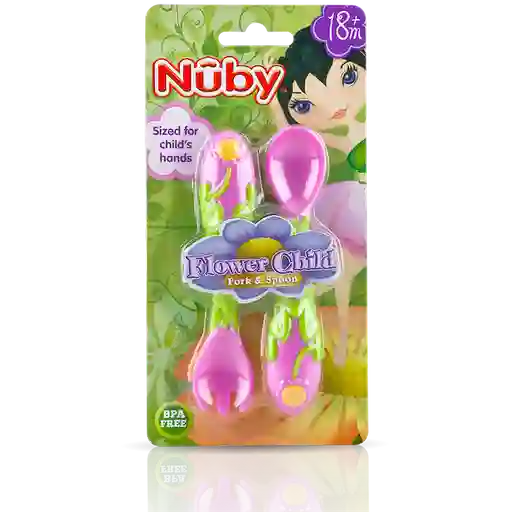 Nuby Tenedor y Cuchara Alimentación Blister