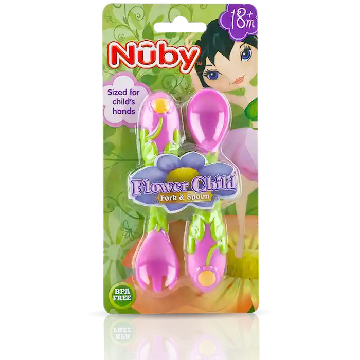 Nuby Tenedor y Cuchara Alimentación Blister