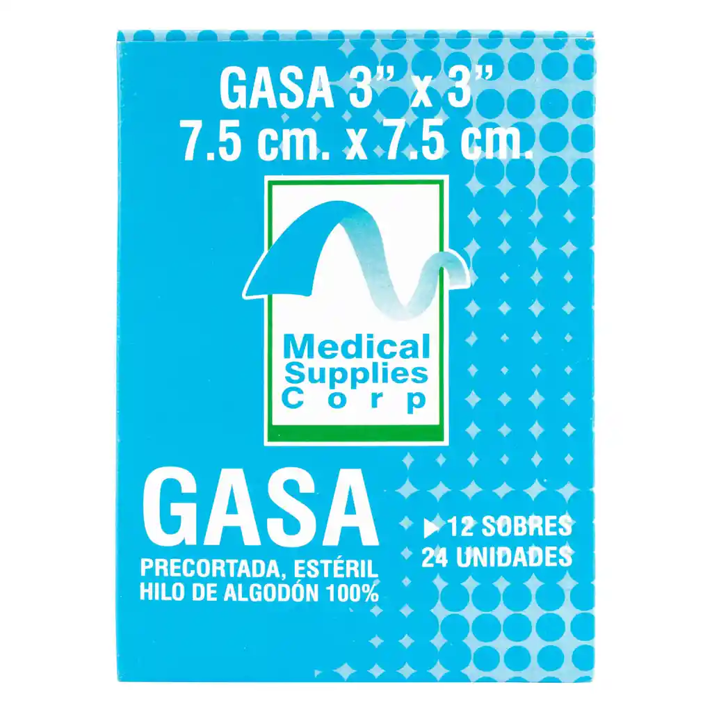 Medical Gasa Esteril 3X3X2 Yd X 24 Uds