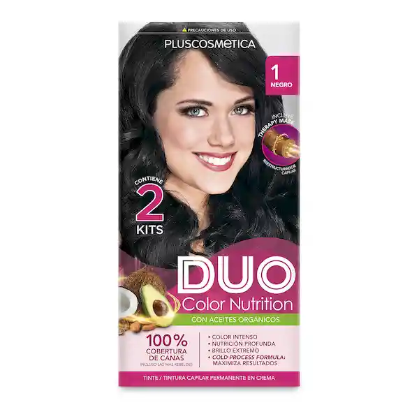 Duo Color Tinte Capilar Permanente En Crema 1 Negro