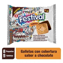 Festival Chock Galletas Con Cobertura Sabor Chocolate