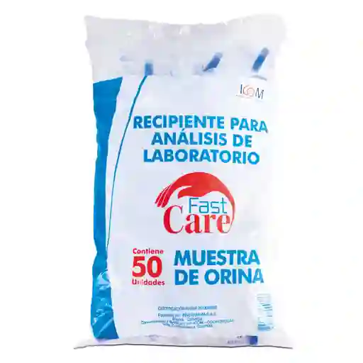 Fast Care Recipiente Para Análisis De Laboratorio x 50 Unidades