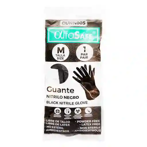 Alfa Safe Guantes Negro Talla M 12 Uds