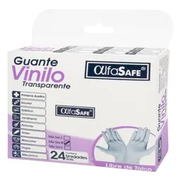 Alfa Safe Guantes Vinilo Talla M 12 Uds