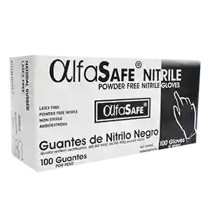 Alfa Safe Guantes De Nitrilo Negro