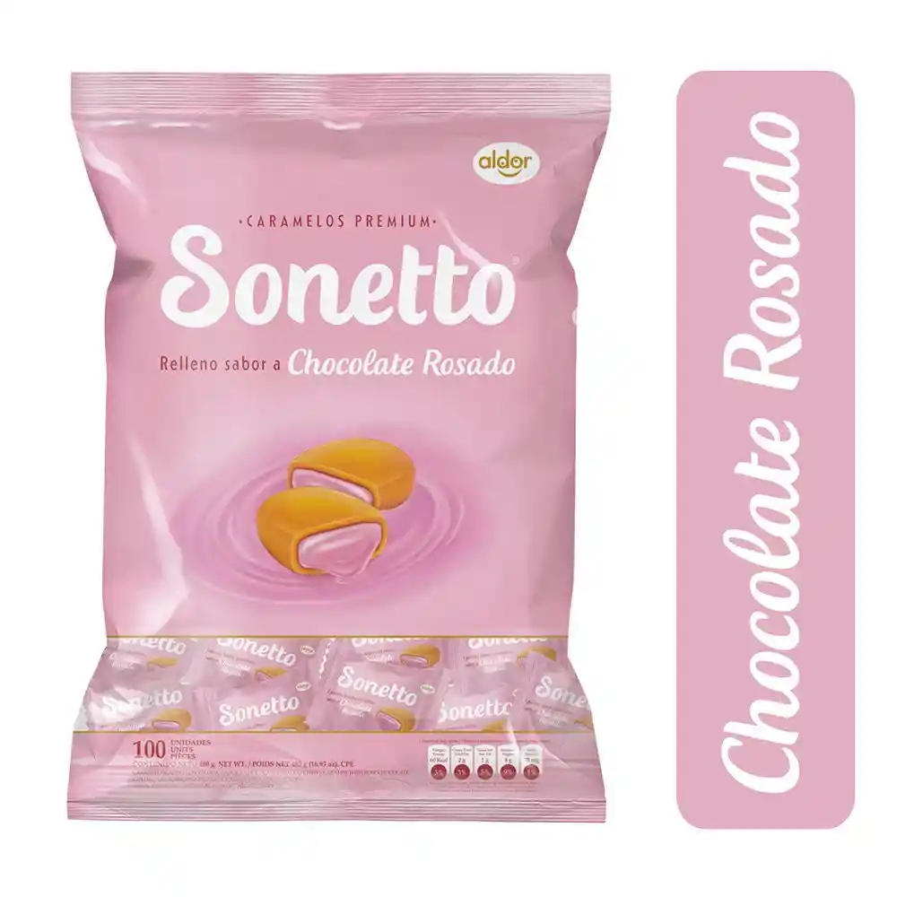 Sonetto Caramelo Blando Chocolate Rosado