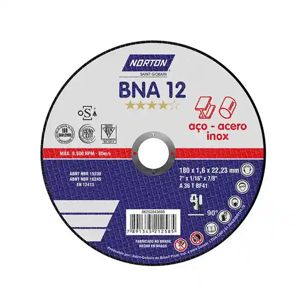 Norton Disco Bna12 S/Fino 7 X1/16 Metal(25)