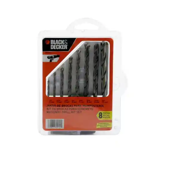 Black & Decker Juego de Brocas Para Muro BD0080Cs 1/8 A3/8