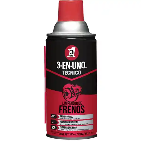 3-En-Uno Limpiador de Frenos Técnico 300 mL