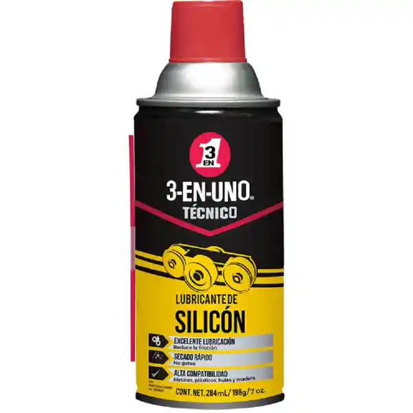 3-En-Uno Lubricante de Silicón Técnico 284 mL