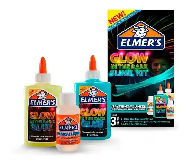   Elmers  Kit Slime Glow In The Dark Brilla En La Oscuridad 