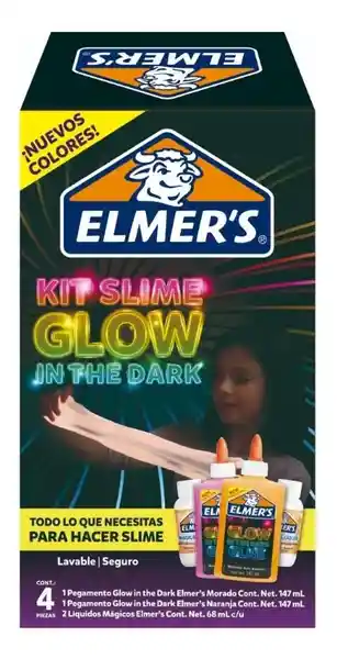   Elmers  Kit Slime Glow Brilla En La Oscuridad Plastilina 