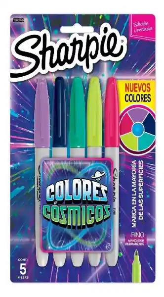 Sharpie Marcador Permanente Punta Fina Cosmic Colores