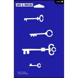 Plantilla Stencil Diseño Llaves Vintage