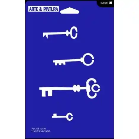 Plantilla Stencil Diseño Llaves Vintage
