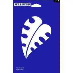 Plantilla Stencil Hoja Funky