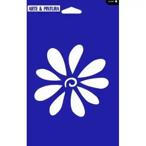 Stencil Flor Con Espiral