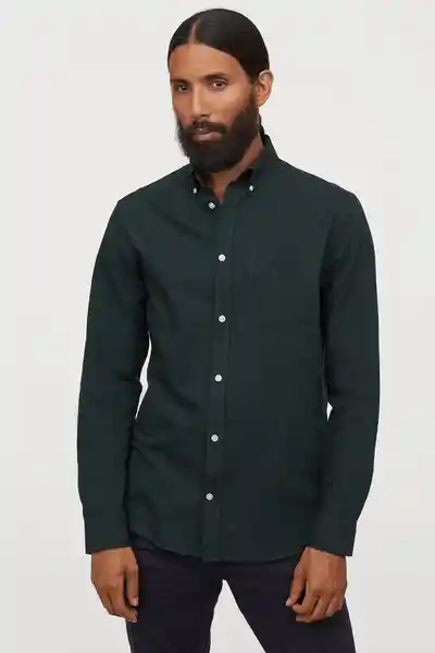 H&M Camisa Oliver Oxford Verde