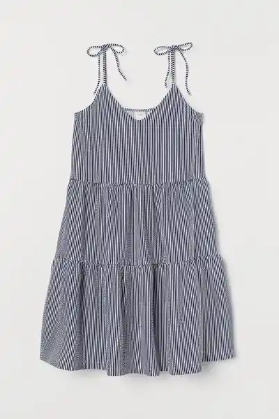 H&M Vestido Silver Rayas