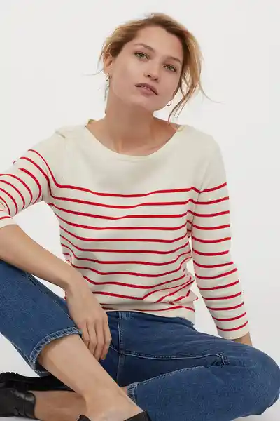 H&M Saco Vivi Boatneck Rojo Rayas