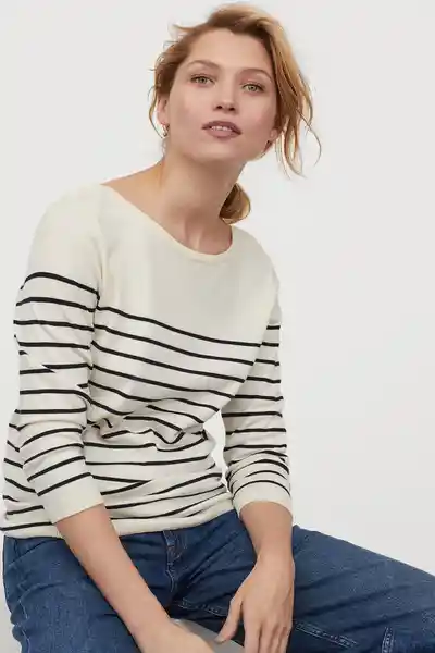 H&M Saco Vivi Boatneck Blanco Rayas