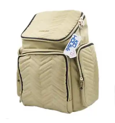 Kid House Pañalera Tipo Morral Acolchada- Beige