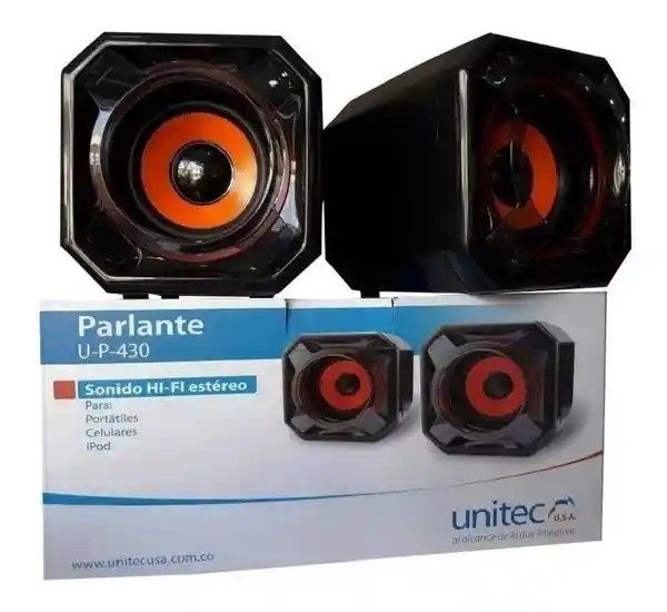 Unitec Parlantes U-P-430 Usb Para Pc Celulares 3.5 mm