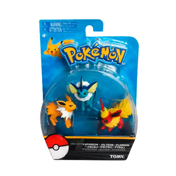 Pokémon Figura de Acción Vaporeon Jalteon Flareon