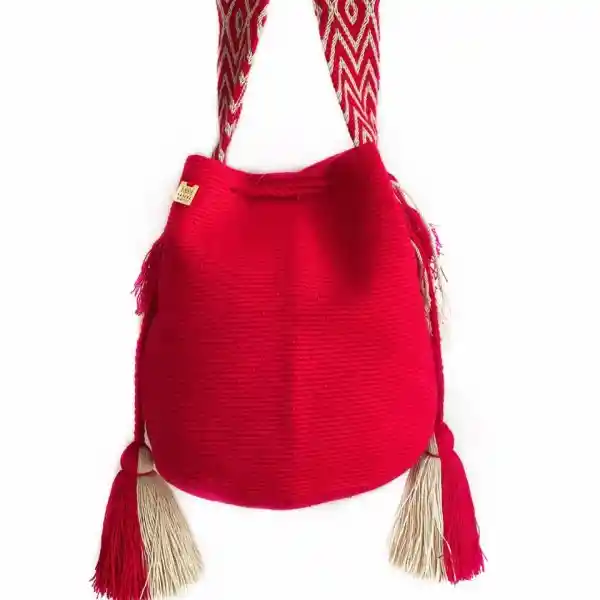 Mochila Bolso Wayuu Grande Unicolor Candy Mgu005