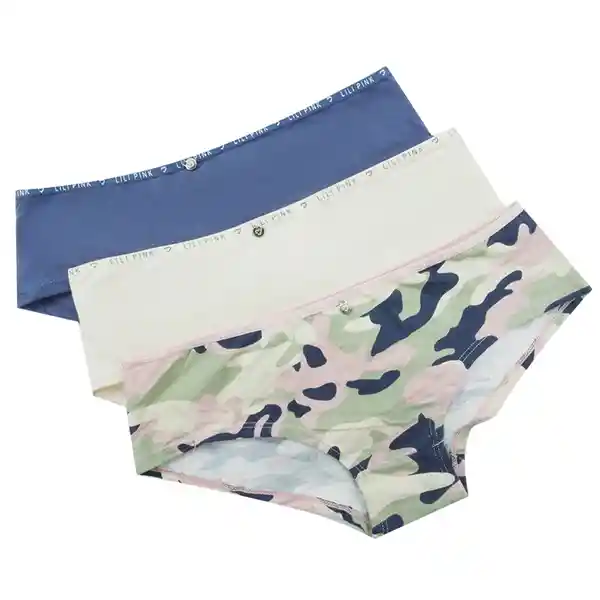 Lili Pink Pack Panty Azul Curuba Militar Talla S