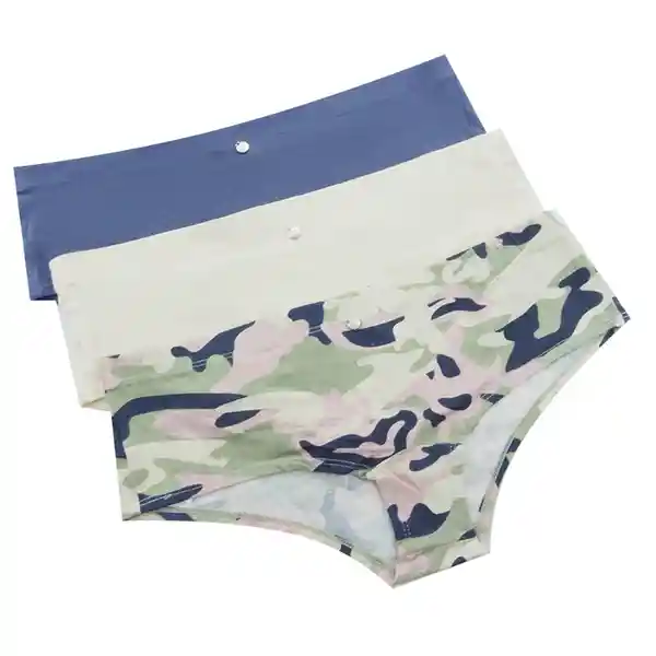 Lili Pink Pack Panty Hipster Curuba Azul Militar Talla S