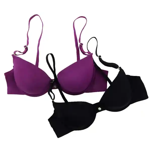 Lili Pink Pack de Brasier Negro Morado Talla 34B