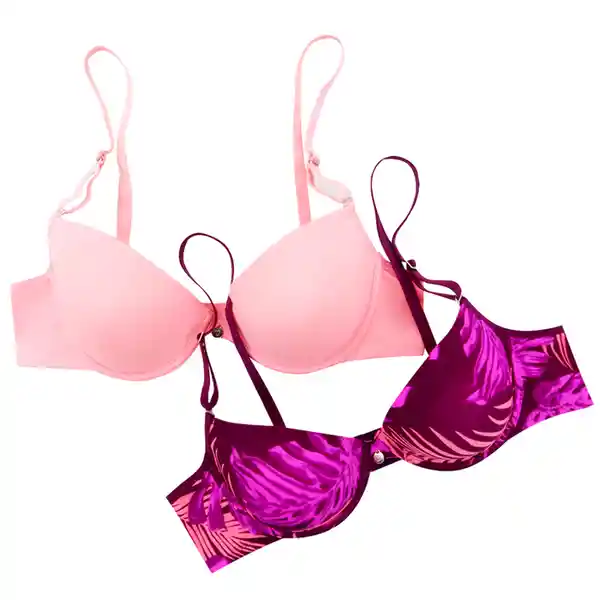 Lili Pink Pack de Brasier Print Fucsia Morado Talla 36B