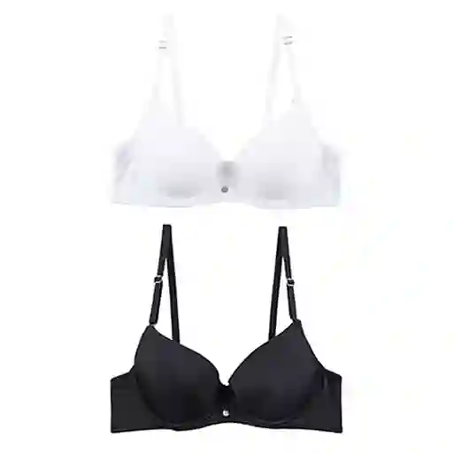 Lili Pink Pack de Brasier Blanco Negro Talla 36B