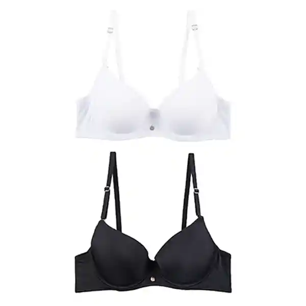 Lili Pink Pack de Brasier Blanco Negro Talla 36B